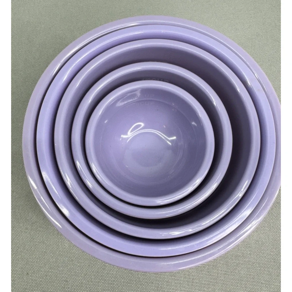 Melamine Nesting Measuring Cups Set of 5 Pink Purple Swirl Kitsch Kitchen